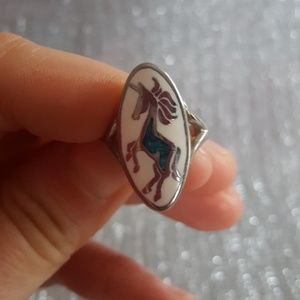 Unicorn Silver vintage ring circa 80s